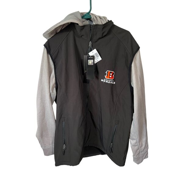 Cincinnati Bengals Full-Zip Hooded Jacket By Dunbrooke - Size L - NFL Team Appar - Picture 1 of 13